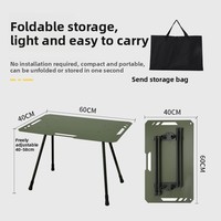 Table de camping pliable en alliage d'aluminium tactique d'extérieur, réglable en hauteur, pour pique-nique et thé - Meubles d'extérieur StrideOut