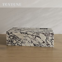 Tostone – Socle de table en marbre blanc Calacatta Viola poli, prix abordable, personnalisé pour la décoration de maisons et villas
