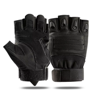 Gants de gymnastique de sports de plein air noirs à demi-doigts Gants tactiques de cyclisme d'entraînement avec fonction antidérapante et d'écran tactile