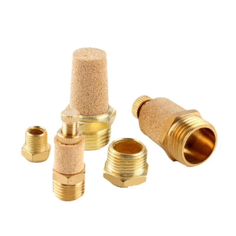 SDPSI1-10Pcs M5 1/8 "1/4" 3/8 "1/2" Pneumatische Demper Uitlaat Messing Bsl Geluiddempers Fitting Noise Filter Reducer Connector Koper