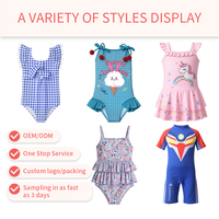 Maillot de bain une pièce pour enfants de 3 à 12 ans, protection UV, personnalisable, pour filles, vente en gros