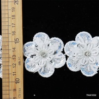 Nouveau Lancement : Bande de dentelle guipure brodée à motifs floraux ronds, double texture, pour accessoires de haute couture