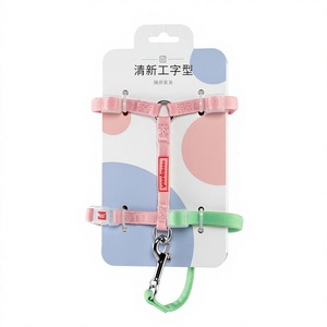 <b>Pink</b> Nylon cat <b>Harness</b> Adjustable Buckle Closure Small Breed Cute Style for Daily Use - Product Image 4