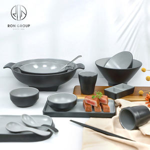 <span class=keywords><strong>Vaisselle</strong></span> en gros assiettes de chargeur rectangulaires assiette de service à pizza noire assiette de mélanine noire snack sushi - Product Image 5