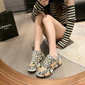 New full-diamond sports shoes - Korean version, multi-color thick-soled fashionable <b>lettered</b> casual export shoes - Product Image 5