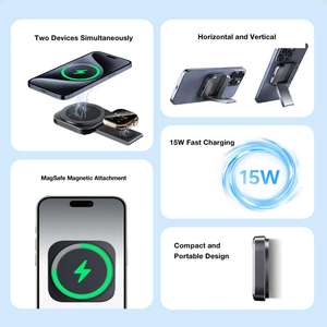 Portable Magnetic 3 in 1 Wireless Fast Charging Foldable Wireless Charger Adapter Mobile Phone Magnetic Wireless Charger - Product Image 3