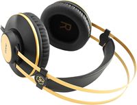 Casque audio AKG Pro Audio K92 circum-auriculaire fermé pour écoute critique et studio avec annulation active du bruit, noir mat et or