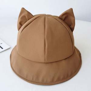 Sombrero de Pescador Unisex con Orejas de Gato de Dibujos Animados, Color Sólido, Plegable, 100% Lana, Personalizado, de Alta Calidad, para Fiestas, Viajes y Uso Diario - Product Image 6