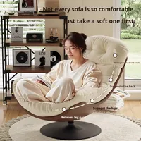 Fauteuil paresseux moderne BRIO JM-242 avec fonction pivotante, revêtement en tissu, pouf convertible pour chambre et salon
