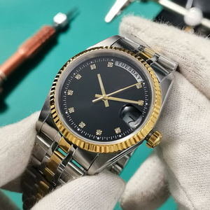 Montre-bracelet automatique classique de luxe pour homme, bracelet en acier inoxydable 36 mm, double calendrier - Product Image 5