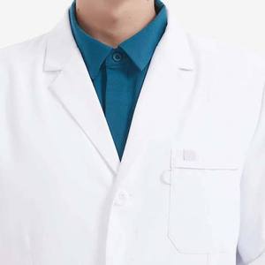 Vente en gros d'uniformes de médecins hospitaliers de qualité supérieure personnalisés, blouses médicales blanches, taille plus, matériel en spandex, modèle OEM - Product Image 6