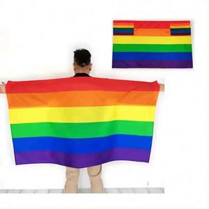 Wholesale Custom Logo Digital Printing Portable Vivid Color Gay Pride Lesbian Cape Polyester Outdoor Body <b>Flags</b> for Events - Product Image 1
