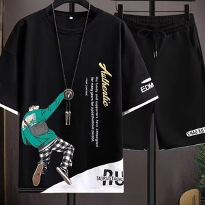 T-shirt d'été décontracté pour hommes adolescents grande taille, imprimé, à séchage rapide, manches courtes - Product Image 3