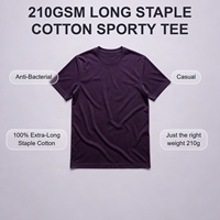 Camiseta Deportiva Personalizada para Hombre, Antibacteriana, 210 g/m², 100% Algodón de Fibra Extra Larga, Proveedor al por Mayor