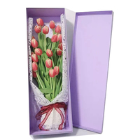 Cylindre rond en forme de cœur, acrylique de luxe, cadeau pliable, boîte à fleurs de rose, emballage en carton, vente en gros