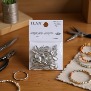 Perline in metallo Ilan 7x16mm argento per bracciali e accessori per la creazione di gioielli - Product Image 2