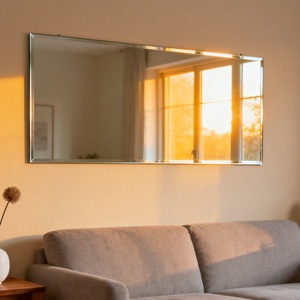 Custom Size Frameless Wall <b>Mirror</b> Beveled Edge <b>Silver</b> Aluminum Glass Sheet 4mm for Bathroom Gym Home Decor Factory Direct - Product Image 1