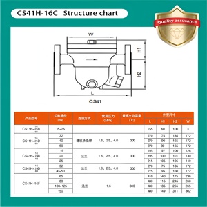 Hoogwaardige op maat gemaakte CS41H-16C stoomafscheider van koolstofstaal met omgekeerde emmer en kogelkraan - Product Image 3