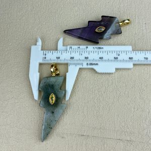 จี้รูปสายฟ้าประดับ<span class=keywords><strong>พลอย</strong></span>อะมีทิสต์ธรรมชาติ ชุบทอง 18K สร้อยคอทำมือสไตล์โบฮีเมียน สำหรับเป็นของขวัญสำหรับทุกเพศ - Product Image 3