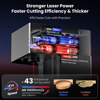 Mesin Pengukir Laser Portabel Otomatis Sumber Cahaya Ganda 60W Fiber + 40W Biru CNC untuk Kayu, Batu, Karet, dan Logam