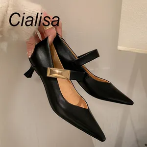 Cialisa Trendy Carrière Lente Schoenen 4Cm Kitten Hakken Kantoor Pumps Schoenen Vrouwen Formele Puntige Neus Geschikt Dames Pumps