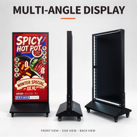 Boîte lumineuse publicitaire mobile LED commerciale avec roues verrouillables pour la promotion des menus des restaurants et des magasins de détail