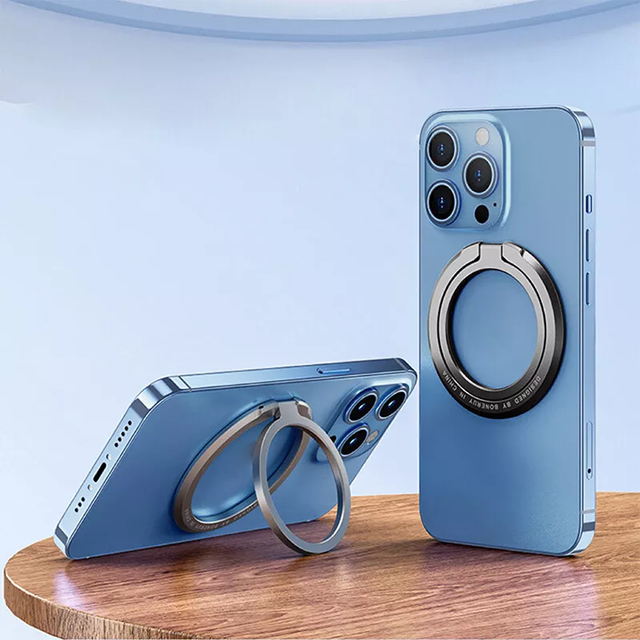 Adjustable Phone Ring Stand Aluminium Alloy Super Strong Foldable Magnetic Phone Finger Ring Holder for iPhone 16 15 14 13 12