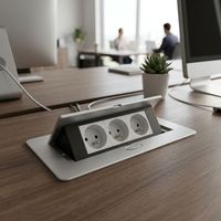 Bloc multiprise universel en aluminium T266 avec prise EU 16A IP45 pour bureau/conférence