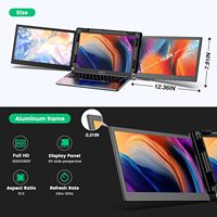 Moniteur portable 13.3 "Rotation à 360 ° pour ordinateur portable anti-éblouissement alimenté par USB Extension à double écran Compatible Mac Book/Dell XPS/ThinkPad
