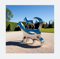 Sculpture en métal Art en acier inoxydable Coq personnalisé extérieur en acier inoxydable Animal Statue