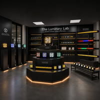 Pack d'ouverture de magasin de modification et d'éclairage tout-terrain avec fourniture de produits, présentoirs et conception de salle d'exposition