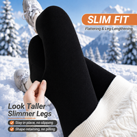 Leggings thermiques pour femmes, noirs, doublés en polaire, taille haute, épais, doublés en sherpa, pantalons de yoga, coupe slim, collants chauds pour l'hiver
