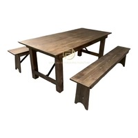 Ensemble table et banc à monter soi-même en pin massif, style moderne et minimaliste, pour salle à manger et cantine