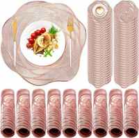 Napperons ronds en vinyle pressé ensemble de napperons dorés napperons métalliques napperons métalliques pour Table à manger décor de cuisine