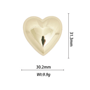 Lujoso diseño de corazón collar dijes 18K chapado en oro Diy collar de acero inoxidable colgante pulsera dijes para la fabricación de joyas - Product Image 6