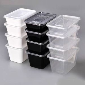 Free Sample Disposable Clear Black PP Food Container Microwaveable Rectangular Food <b>Lunch</b> <b>Box</b> Take Away Plastic <b>Box</b> - Product Image 2