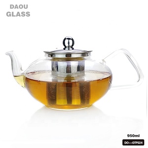 Fire Directly Handmade Glass <strong>Tea</strong> <strong>Pot</strong> with Stainless Steel <strong>Infuser</strong> Airtight Glass Water <strong>Pot</strong> - Product Image 4
