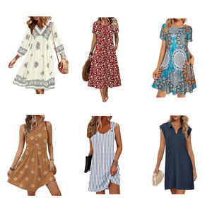 Robes d'été pour femmes, vente en gros, motifs et couleurs variés, designs décontractés - Product Image 6