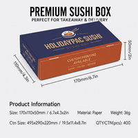 Scatola per Sushi Personalizzata in Carta Kraft Alimentare Monouso, Design Autoportante con Divisori Estraibili per Insalate e Sushi Fresco da Asporto