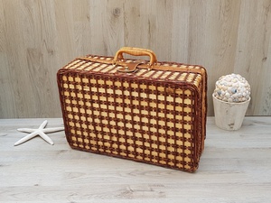 Wicker Rattan Custom Vintage <strong>Small</strong> Rurality <strong>Hamper</strong> With Lid and Handle Rectangular Woven Bamboo Picnic Basket - Product Image 4