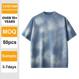Camiseta Tie Dye Personalizable con Logotipo, 230GSM, Lisa, Hombros Caídos, Algodón Grueso, Camiseta Blanca al por Mayor, Unisex, para Bordar - Product Image 1