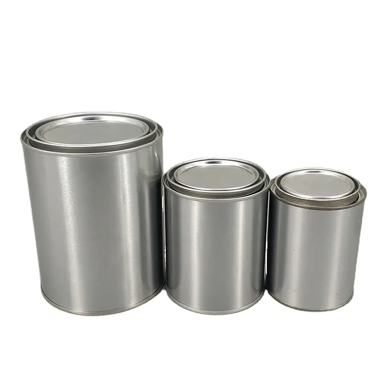 Lata de lata de metal vazia de 250ml, recipiente para pintura com tampas