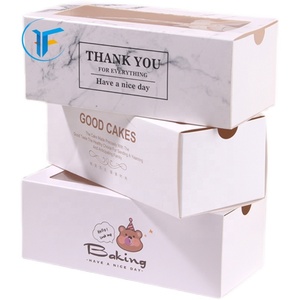 Eco-friendly cardboard pastries cookies cupcakes pies kraft craft white brown food bakery baking gift cake boxes with window