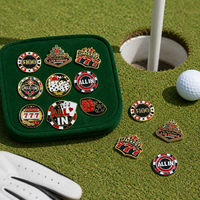 Marcador de Pelota de Golf con Tema de Las Vegas, Marcador de Golf de Aleación de Zinc Compatible con Clip para Gorra