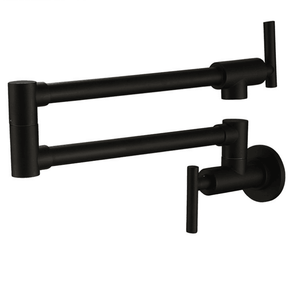 Robinet de remplissage de Pot noir Commercial à montage mural, bec à Double Joint, bras pivotant, robinet de <span class=keywords><strong>cuisine</strong></span> en laiton pliant - Product Image 1
