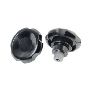Promotion : Bouton ondulé noir en fonte et bakélite, trou non fileté avec trou pour vis de positionnement, pour machine - Product Image 1