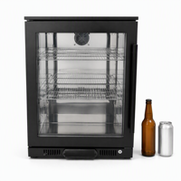 Mini-réfrigérateur compact 128L à porte vitrée et étagères réglables pour bar à domicile, patio, ou comme réfrigérateur à boissons extérieur