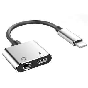 Adaptateur audio jack 2-en-1, en métal, pour apple, câble audio stéréo, aux, pour iphone