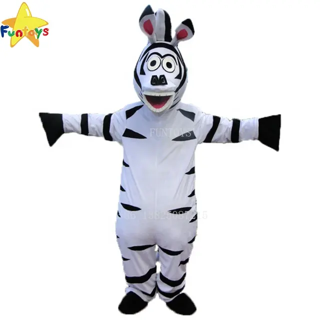 Fantasia para madagascar de mascote, zebra marty fantasia para adultos
