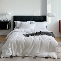 Vente en gros de draps de lit de luxe 100% coton King Size 300tc 5 étoiles pour hôtels, à rayures blanches